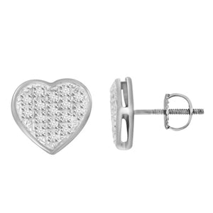 YUVA EARRINGS 1/10 CT ROUND DIAMOND 10K WHITE GOLD