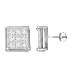 YUVA EARRINGS 1/20 CT ROUND DIAMOND 10K WHITE GOLD