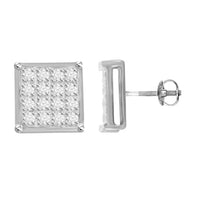 Thumbnail for YUVA EARRINGS 1/10 CT ROUND DIAMOND 10K WHITE GOLD