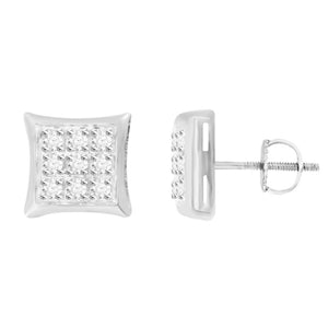 YUVA EARRINGS 1/20 CT ROUND DIAMOND 10K SILVER