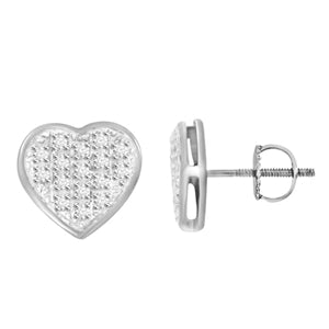 YUVA EARRINGS 1/10 CT ROUND DIAMOND 10K SILVER