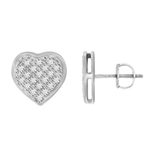 YUVA EARRINGS 1/6 CT ROUND DIAMOND 10K SILVER