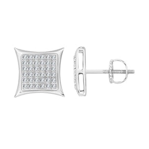 YUVA EARRINGS 1/4 CT ROUND DIAMOND 10K SILVER