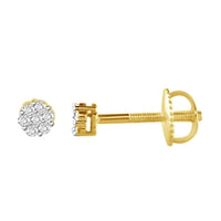 Thumbnail for LADIES EARRINGS 1/10 CT ROUND DIAMOND 10K YELLOW GOLD