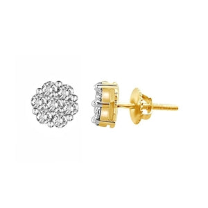 LADIES EARRINGS 1/4 CT ROUND DIAMOND 14K WHITE GOLD