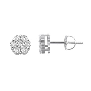 LADIES EARRING 1 1/2 CT ROUND DIAMOND 14K YELLOW GOLD