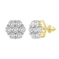 Thumbnail for LADIES EARRINGS 2 CT ROUND DIAMOND 14K YELLOW GOLD