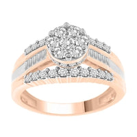 Thumbnail for LADIES RING 1 CT ROUND/BAGUETTE DIAMOND 10K ROSE GOLD