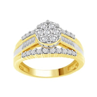 Thumbnail for LADIES RING 1 CT ROUND/BAGUETTE DIAMOND 10K YELLOW GOLD