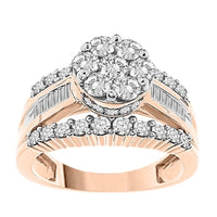 Thumbnail for LADIES RING 1 1/2 CT ROUND/BAGUETTE DIAMOND 10K ROSE GOLD