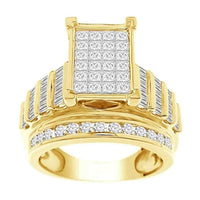 Thumbnail for LADIES RING 2 CT ROUND/BAGUETTE/PRINCESS DIAMOND 10K YELLOW GOLD