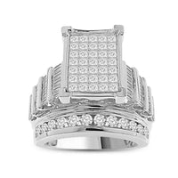 Thumbnail for LADIES RING 3 CT ROUND/PRINCESS/BAGUETTE DIAMOND 10K WHITE GOLD