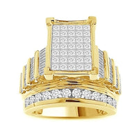 Thumbnail for LADIES RING 3 CT ROUND/PRINCESS/BAGUETTE DIAMOND 10K YELLOW GOLD