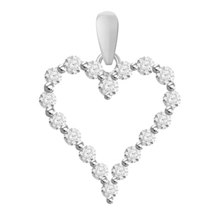 LADIES PENDANT 1/4 CT ROUND DIAMOND 10K WHITE GOLD
