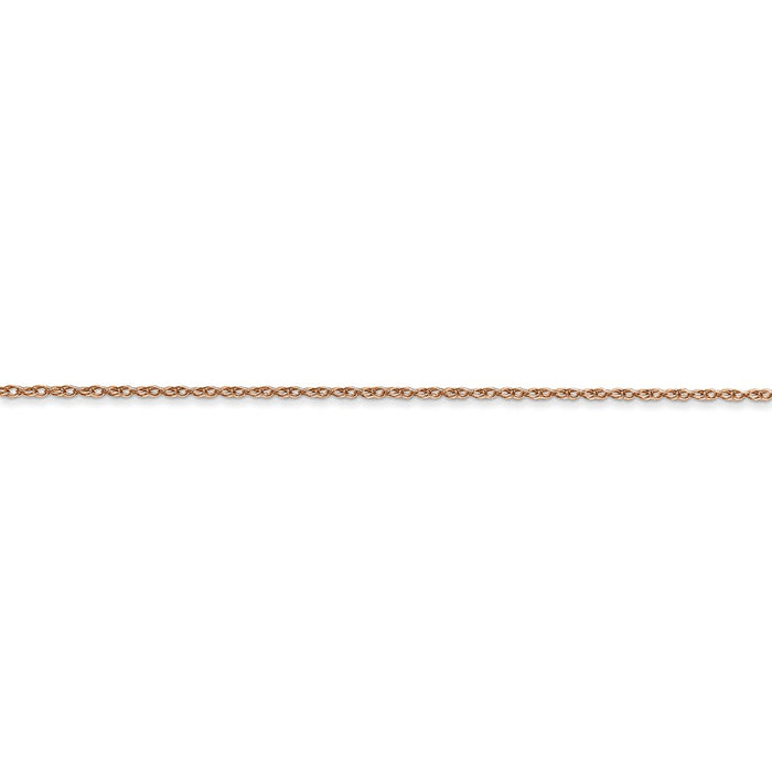 14k Rose Gold .7 mm Carded Cable Rope Chain