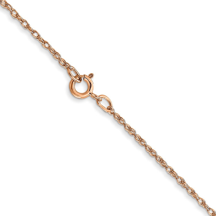 14k Rose Gold .7 mm Carded Cable Rope Chain