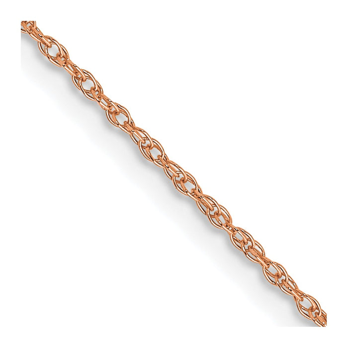 14k Rose Gold .7 mm Carded Cable Rope Chain