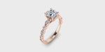 Round Center Diamond Engagement Ring with Side Alternating Marquise and Round Accents-Angelucci-Jewelry