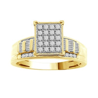 Thumbnail for LADIES RING 1/2 CT ROUND/BAGUETTE DIAMOND 10K YELLOW GOLD
