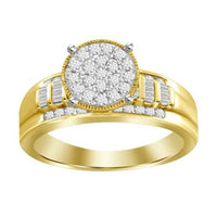 Thumbnail for LADIES RING 1/2 CT ROUND/BAGUETTE DIAMOND 10K YELLOW GOLD