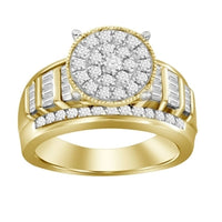 Thumbnail for LADIES RING 1 CT ROUND/BAGUETTE DIAMOND 10K YELLOW GOLD
