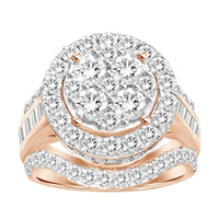 Thumbnail for LADIES RING 3 CT ROUND/BAGUETTE DIAMOND 10K ROSE GOLD