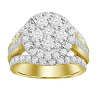 Thumbnail for LADIES RING 3 CT ROUND/BAGUETTE DIAMOND 10K YELLOW GOLD