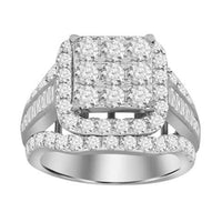 Thumbnail for LADIES RING 3 CT ROUND/BAGUETTE DIAMOND 10K WHITE GOLD