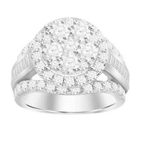 Thumbnail for LADIES RING 3 CT ROUND/BAGUETTE DIAMOND 10K WHITE GOLD