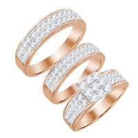 Thumbnail for LADIES TRIO SET 2 CT ROUND DIAMOND 10K ROSE GOLD