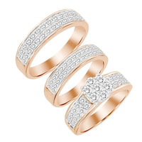 Thumbnail for LADIES TRIO SET 2 CT ROUND DIAMOND 10K ROSE GOLD