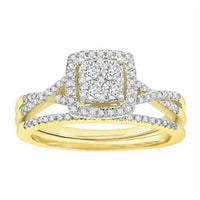 Thumbnail for LADIES BRIDAL RING  SET 1/2 CT ROUND DIAMOND 10K YELLOW GOLD