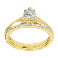 Thumbnail for LADIES BRIDAL RING SET 1/3 CT ROUND DIAMOND 10K YELLOW GOLD