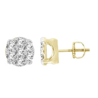 Thumbnail for MEN'S EARRINGS 1/4 CT ROUND DIAMOND 10K YELLOW GOLD