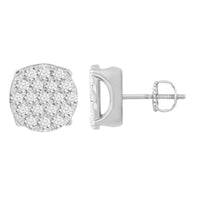 Thumbnail for MEN'S EARRINGS 1 CT ROUND DIAMOND 10K WHITE GOLD