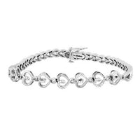 Thumbnail for LADIES HEART BRACELET 1/5 CT ROUND DIAMOND SILVER WHITE
