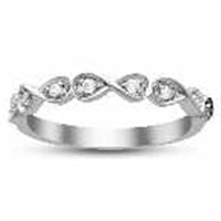 Thumbnail for LADIES STACKABLE RINGS 1/10 CT ROUND DIAMOND 14K WHITE GOLD