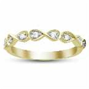 LADIES STACKABLE RINGS 1/10 CT ROUND DIAMOND 14K YELLOW GOLD