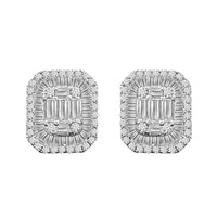 Thumbnail for LADIES EARRINGS 7/8 CT ROUND/BAGUETTE DIAMOND 14K YELLOW GOLD