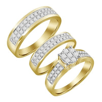 Thumbnail for LADIES TRIO SET 1 CT ROUND DIAMOND 10K YELLOW GOLD