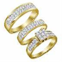 Thumbnail for LADIES TRIO SET 1 CT ROUND DIAMOND 10K ROSE  GOLD