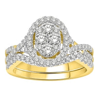 Thumbnail for LADIES BRIDAL RING SET 1 CT ROUND DIAMOND 14K YELLOW GOLD