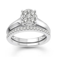 Thumbnail for LADIES BRIDAL RING SET 3/4 CT ROUND DIAMOND 14K ROSE  GOLD