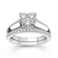 Thumbnail for LADIES BRIDAL RING SET 3/4 CT ROUND DIAMOND 14K WHITE  GOLD