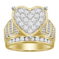 Thumbnail for LADIES RING 3 CT ROUND/BAGUETTE DIAMOND 10K YELLOW GOLD