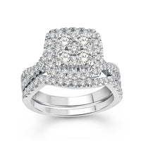 Thumbnail for LADIES BRIDAL RING SET 1 1/2 CT ROUND DIAMOND 14K WHITE GOLD