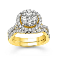 Thumbnail for LADIES BRIDAL RING SET 1 1/2 CT ROUND DIAMOND 14K YELLOW GOLD