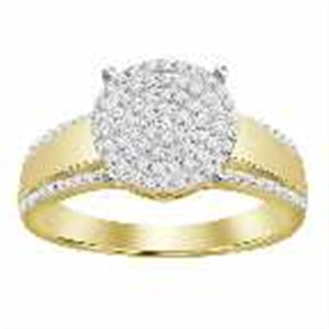 LADIES RING 1/3 CT ROUND DIAMOND 10K YELLOW GOLD