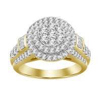 Thumbnail for LADIES RING 1 1/2 CT ROUND /BAGUETTE DIAMOND 10K YELLOW GOLD