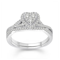 Thumbnail for LADIES BRIDAL RING SET 1/2 CT ROUND DIAMOND 10K WHITE GOLD